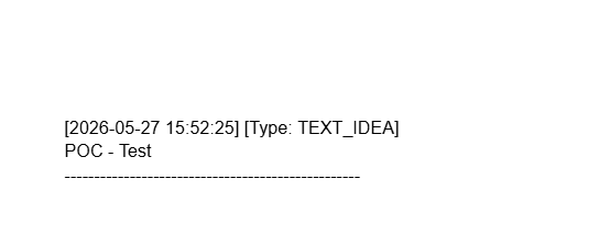 A captured note in the Google Doc data lake, timestamped and typed